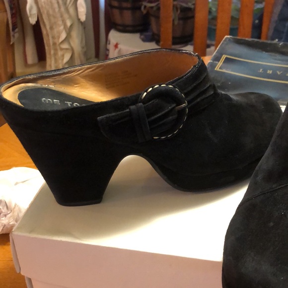 Vintage Me Too Simone deleted Black Suede 10 Clog with box - Picture 2 of 11
